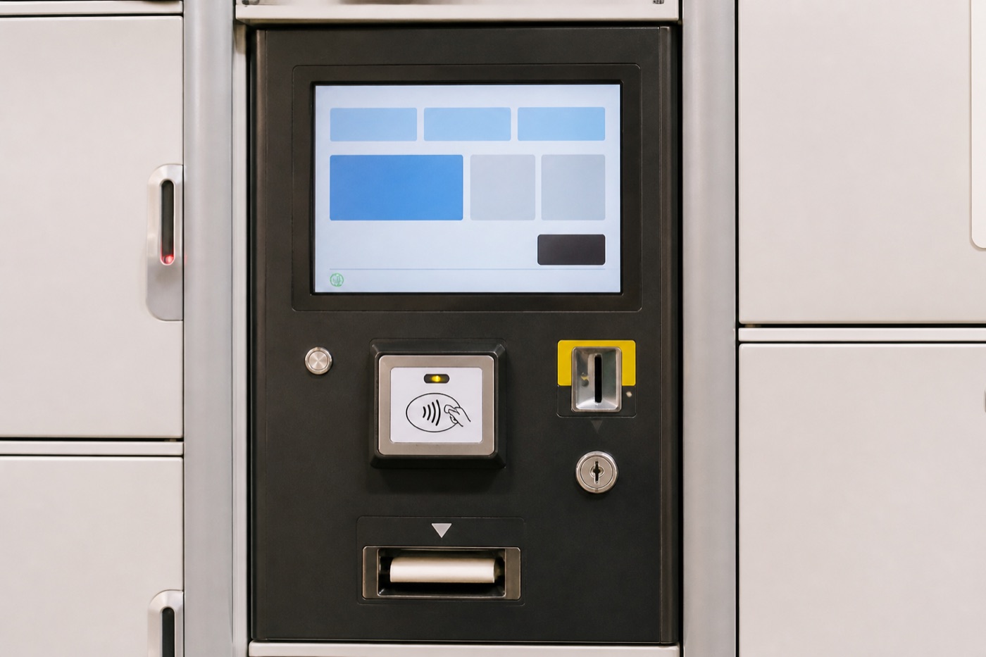 Illustration of an IC card payment terminal for station coin lockers